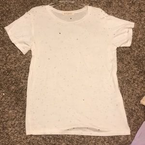 Short Sleeve Distressed Hole Shirt